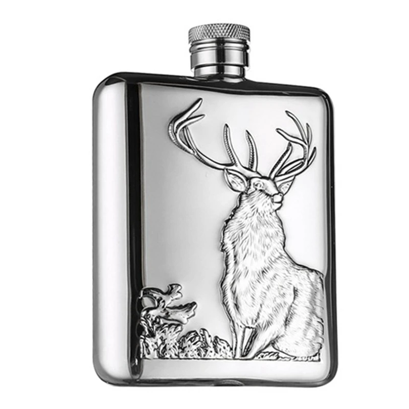 

HONEST Stainless Steel Wine Flask Hip Flask 6 Oz Deer Pattern Whiskey Pocket Whiskey Bottle Alcohol Bottle - Elk 200-300ML