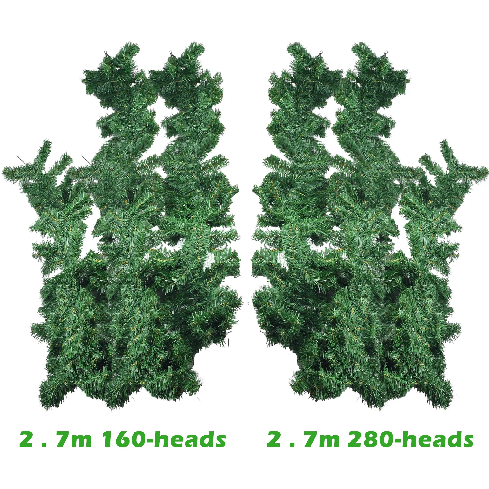 

2.7M Artificial Green Christmas Garland Wreath Xmas Pine Tree Rattan Pendant Ornaments For Household Party DIY Decoartion