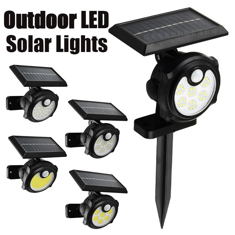 

Outdoors Solar Powered Lights LED Human Body Sensing Waterproof Wall Lamps New Gardens Ground Insertion Courtyard Path Lightings