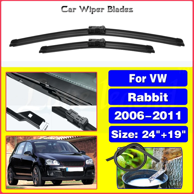 

Wiper LHD Front Wiper Blades For VW Rabbit 2006-2011 Windshield Windscreen Clean Window Car Rain Brushes 2008 2009 2010 24"+19"
