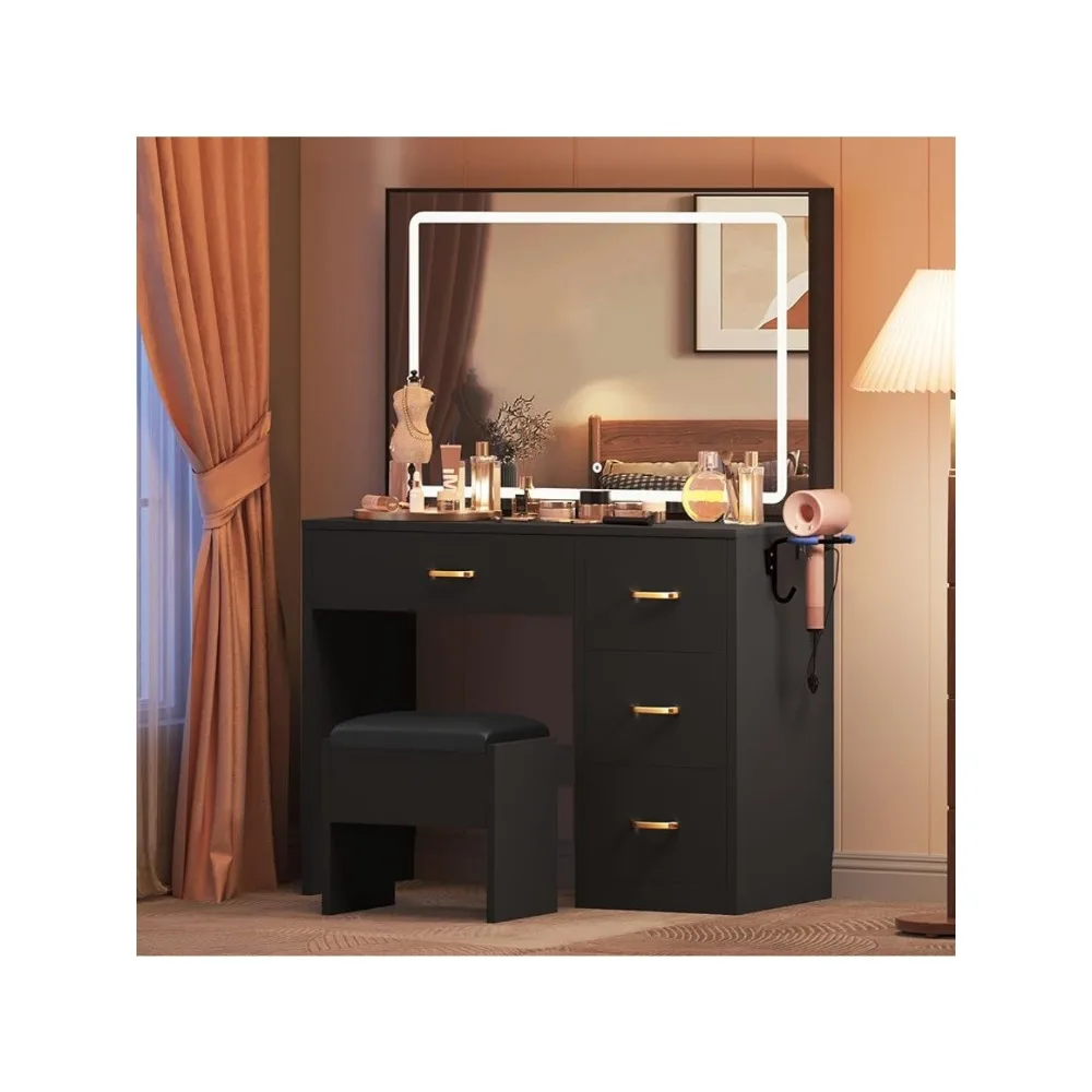 Makeup Dressing Table Dressers Brightness Adjustable Dressing Table With 4 Drawers Vanitys for Makeup Dresser for Bedroom Mirror
Makeup Dressing Table Dressers Brightness Adjustable Dressing Table With 4 Drawers Vanitys for Makeup Dresser for Bedroom Mirror
