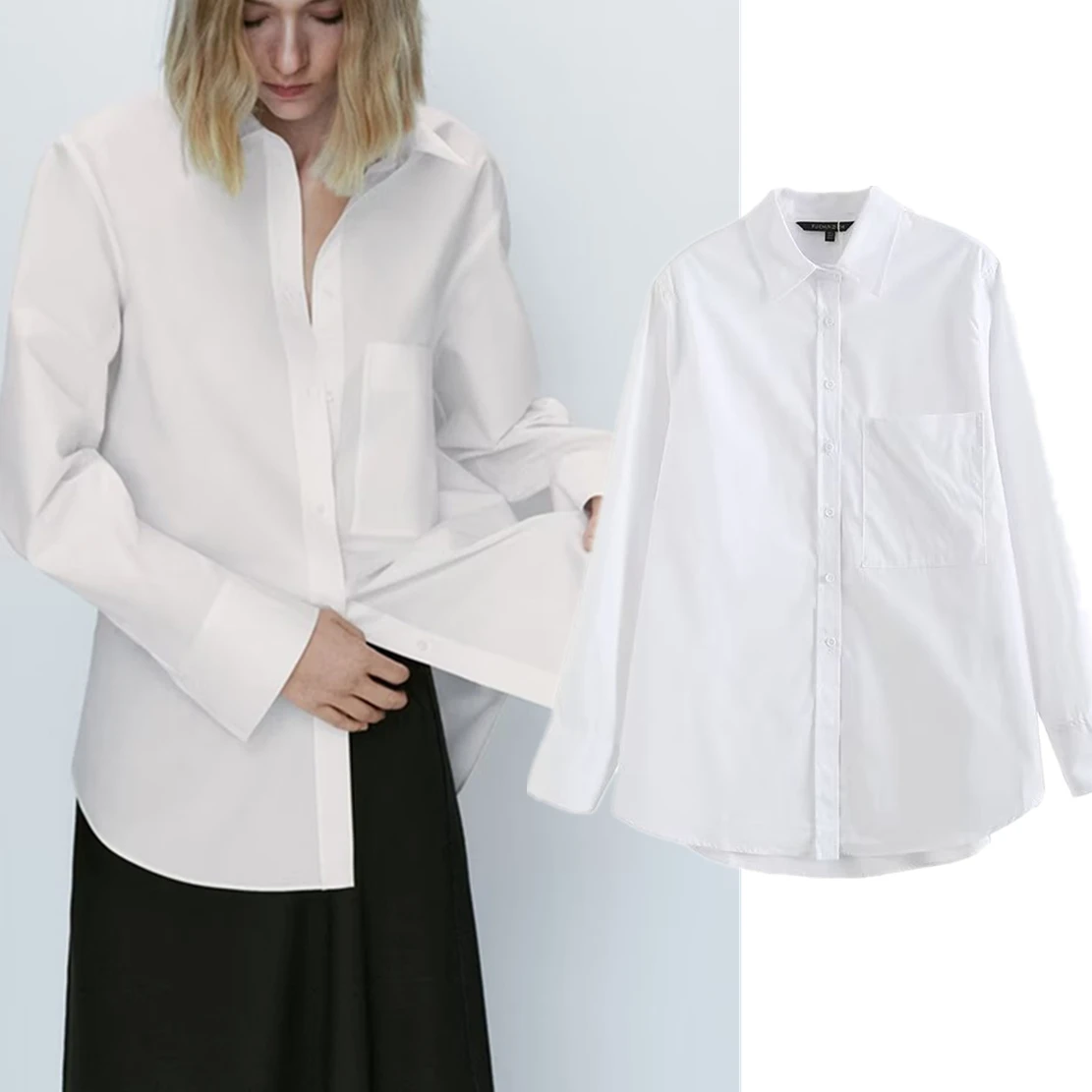 Jenny&Dave 2023 Spring Casual Long Sleeve Pockets Ladys Shirt Fashion Loose Cotton Solid Blouse Women Tops
Jenny&Dave 2023 Spring Casual Long Sleeve Pockets Ladys Shirt Fashion Loose Cotton Solid Blouse Women Tops