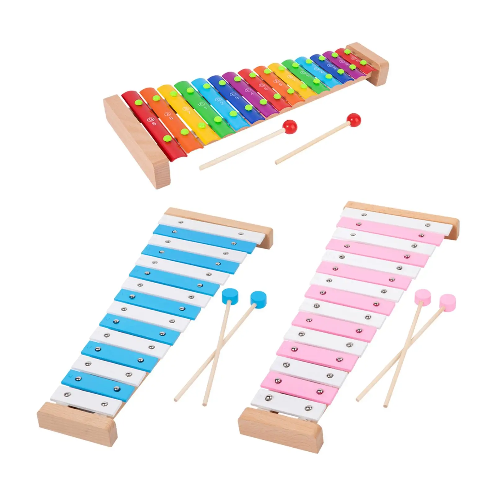 

15 Note Metal Xylophone with Mallets Percussion Xylophone Educational Professional for Beginner Players Band Birthday Gift Kids