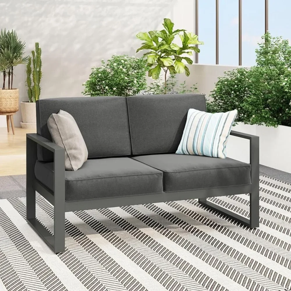 Courtyard furniture aluminum outdoor double sofa, all-weather courtyard sofa, modern metal sofa chair gray
Courtyard furniture aluminum outdoor double sofa, all-weather courtyard sofa, modern metal sofa chair gray