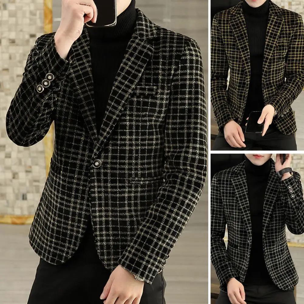 

Suit Coat Popular Super Soft Turndown Collar Slimming Single Button Suit Jacket for Daily Wear Men Blazer Suit Top