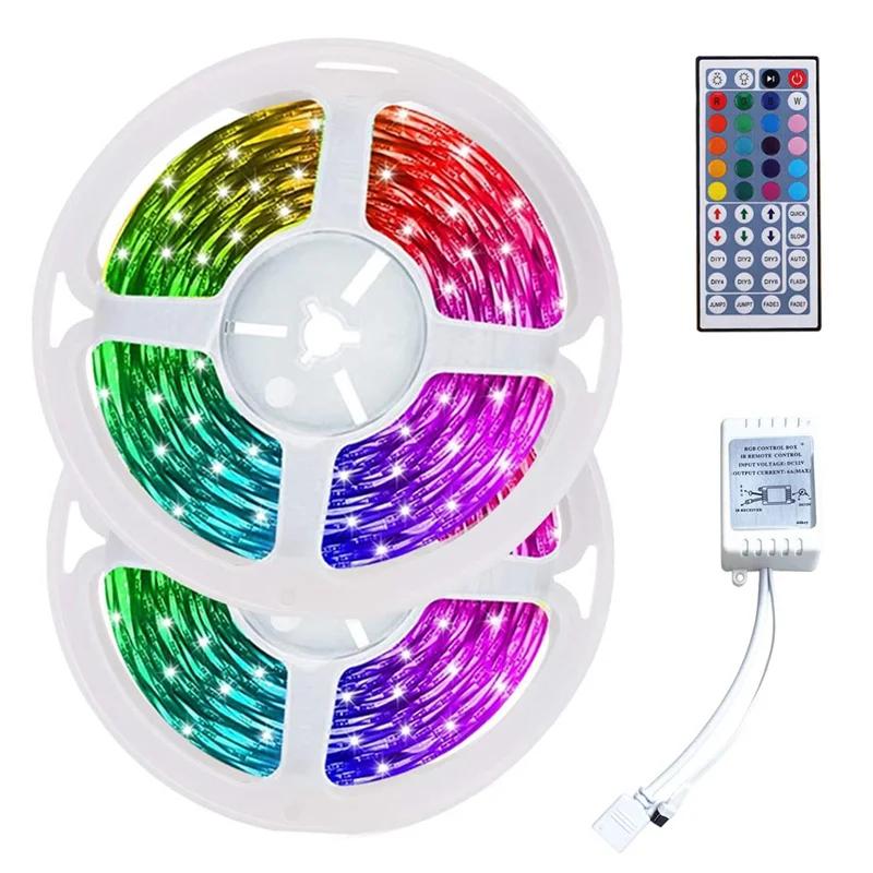 10M RGB Light Strip 3528 600LED Flexible LED Strip Light with 44 Key Remote+Controller for Christmas Living Room Bedroom
10M RGB Light Strip 3528 600LED Flexible LED Strip Light with 44 Key Remote+Controller for Christmas Living Room Bedroom