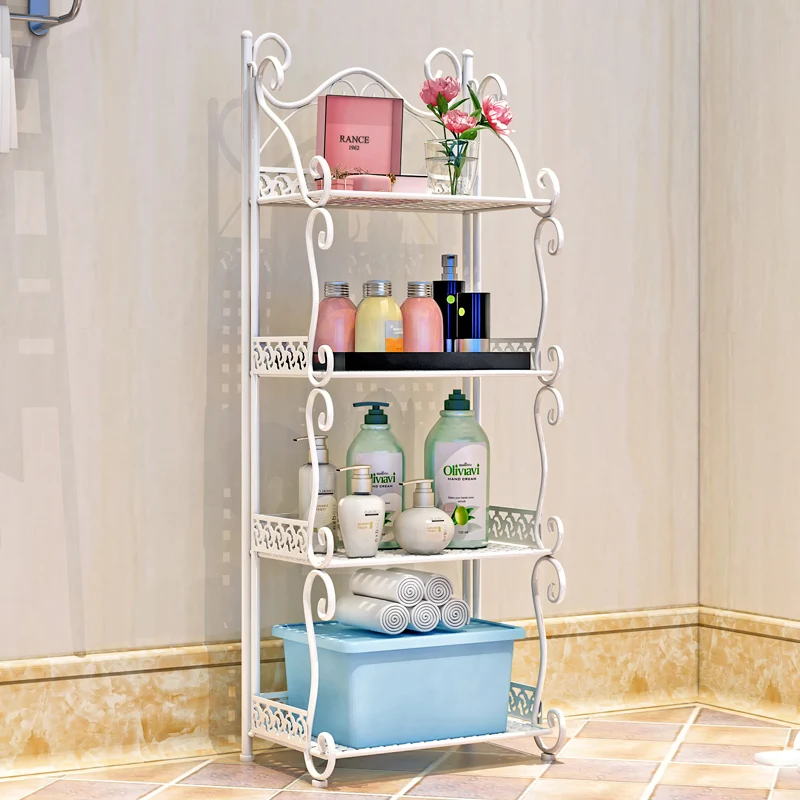 

TLL Floor-Standing Toilet Toilet Iron Multi-Layer Shelf Storage Rack