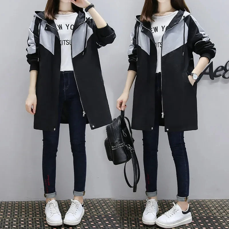 Trench Coat Women 2023 Spring Autumn New Fashion Casual All-match Windbreaker Jacket Female Splicing Large Size Hooded Outerwear
Trench Coat Women 2023 Spring Autumn New Fashion Casual All-match Windbreaker Jacket Female Splicing Large Size Hooded Outerwear