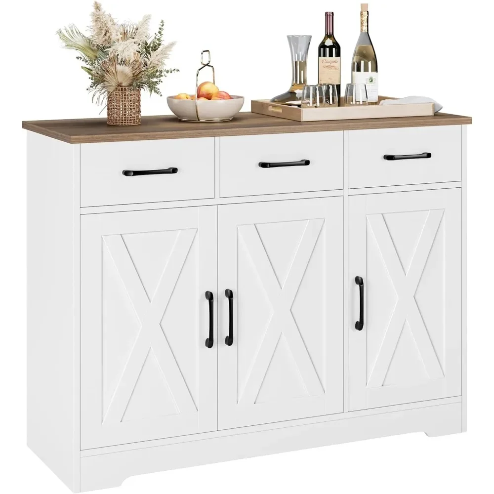 Modern Farmhouse Sideboard Buffet Cabinet, Barn Doors Buffet Storage w/Drawers and Shelves, Wood Coffee Bar Cabinet for Kitchen
Modern Farmhouse Sideboard Buffet Cabinet, Barn Doors Buffet Storage w/Drawers and Shelves, Wood Coffee Bar Cabinet for Kitchen