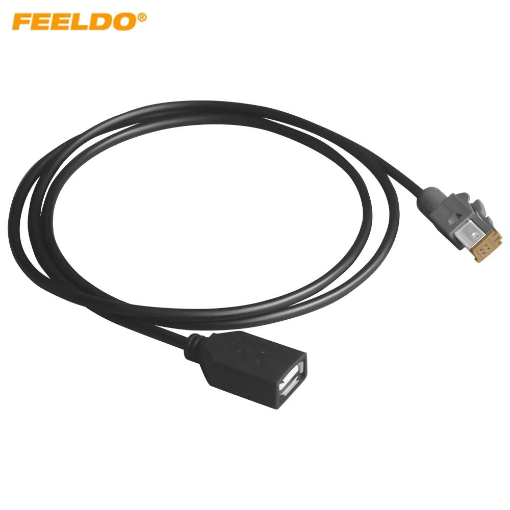 

FEELDO Car Auto 4Pin Big Screen Changer USB Cable For Toyota Models Audio Radio USB Plug Adapter Wiring