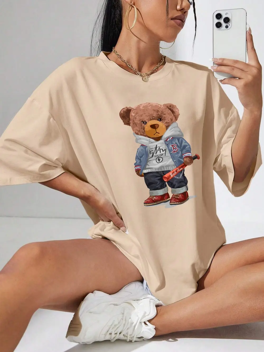 Street Baseball Teddy Bear Boy Printing Woman T-Shirt Summer Casual Cotton Short Sleeve Street Loose Tops O-Neck Soft Clothes
Street Baseball Teddy Bear Boy Printing Woman T-Shirt Summer Casual Cotton Short Sleeve Street Loose Tops O-Neck Soft Clothes
