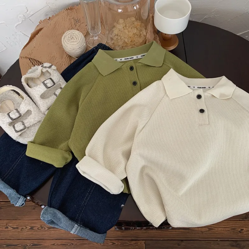 Autumn Boys solid color lapel collar hoodies Kids soft loose knit sweatshirts children Tops
Autumn Boys solid color lapel collar hoodies Kids soft loose knit sweatshirts children Tops