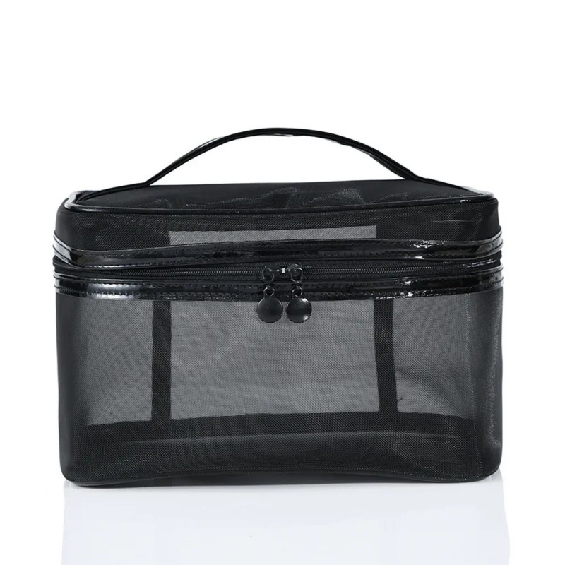 

1PCS Women Men Necessary Portable Cosmetic Bag Transparent Travel Organizer Fashion Large Black Toiletry Bags Makeup Pouch