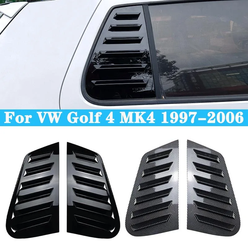 

For Volkswagen VW Golf 4 MK4 Car Rear Window Shutter Cover Trim Window Louver Side Vent Carbon Fiber Auto Decoration 1997-2006