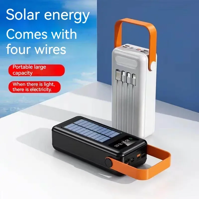 

Outdoor Solar Power Bank, Detachable Four Wire, 100000 Large Milliampere, Super large Capacity Mobile Power Supply, Camping