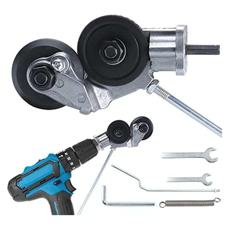 Silver Electric Drill Plate Cutter Electric Drill Shears Attachment Cutter Nibbler And Sheet Metal Cutter, For Cutting Plate
Silver Electric Drill Plate Cutter Electric Drill Shears Attachment Cutter Nibbler And Sheet Metal Cutter, For Cutting Plate
