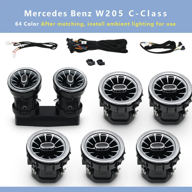 Decorative Lamp Ambient Light Dashboard Nozzle Air Vent Foot Lamp Bluetooth APP For Mercedes-Benz W205/C-CLASS/X253/GLC-CLASS
Decorative Lamp Ambient Light Dashboard Nozzle Air Vent Foot Lamp Bluetooth APP For Mercedes-Benz W205/C-CLASS/X253/GLC-CLASS