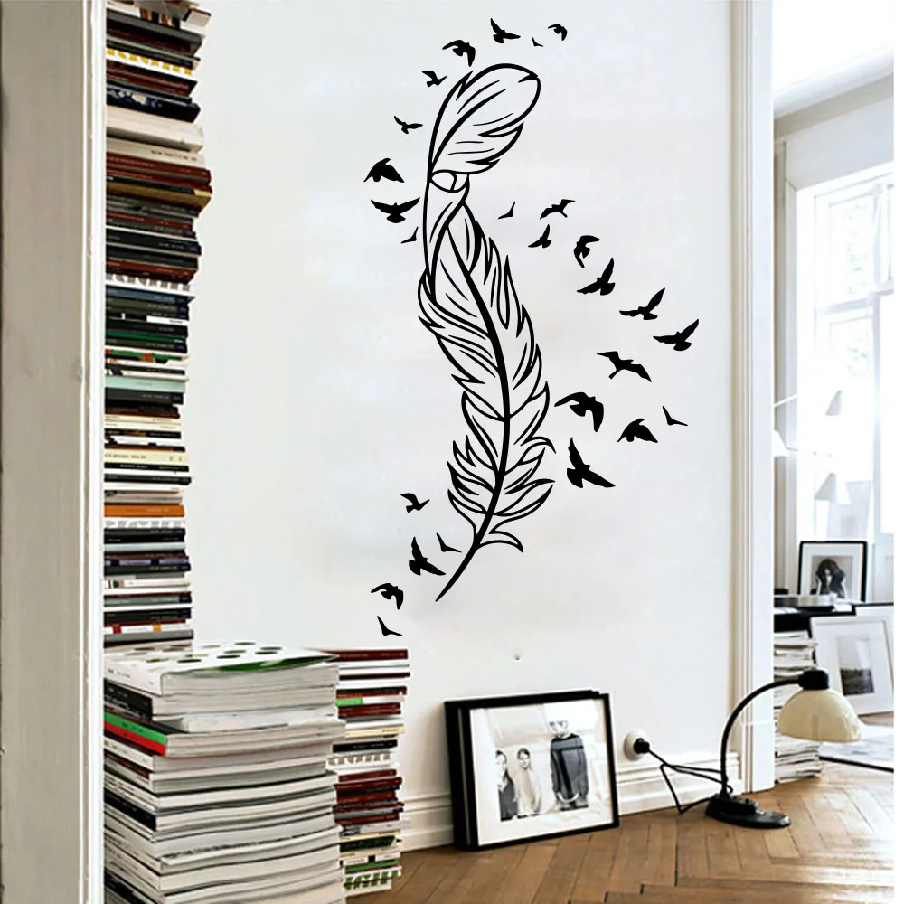 Large Feather Flying Birds Freedom Wall Sticker Library Living Room Family Love House Wall Decal Bedroom Home Decor
Large Feather Flying Birds Freedom Wall Sticker Library Living Room Family Love House Wall Decal Bedroom Home Decor