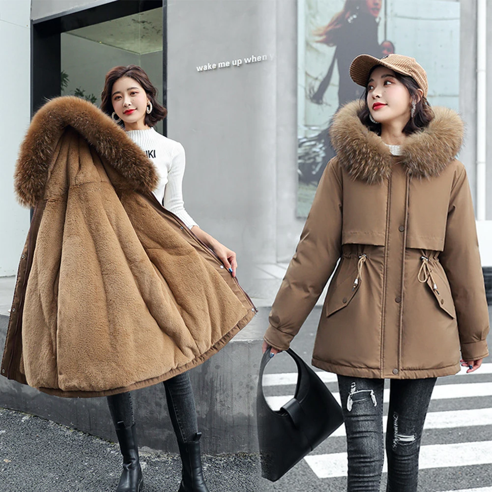Fashion Winter Jacket Women's Parka Clothes Hooded Fleece Warm Long Coat Faux Fur Collar Ladies Overcoat Snow Wear Padded Parkas
Fashion Winter Jacket Women's Parka Clothes Hooded Fleece Warm Long Coat Faux Fur Collar Ladies Overcoat Snow Wear Padded Parkas