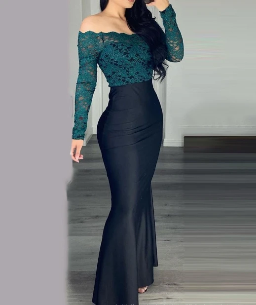 Women's Skirt Set for Spring and Summer Commuting One Shoulder Long Sleeved Lace Tight Fitting Set Long Half Skirt 2-Piece Set
Women's Skirt Set for Spring and Summer Commuting One Shoulder Long Sleeved Lace Tight Fitting Set Long Half Skirt 2-Piece Set