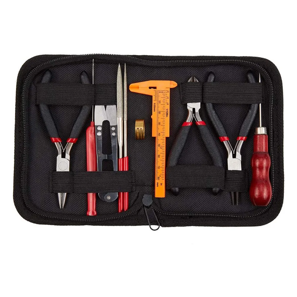 10 Tools/set Jewelry Making Kit With Black Zippered Case Hand Tools Jewellery Pliers Set For Jewellery Making And Repairing
10 Tools/set Jewelry Making Kit With Black Zippered Case Hand Tools Jewellery Pliers Set For Jewellery Making And Repairing