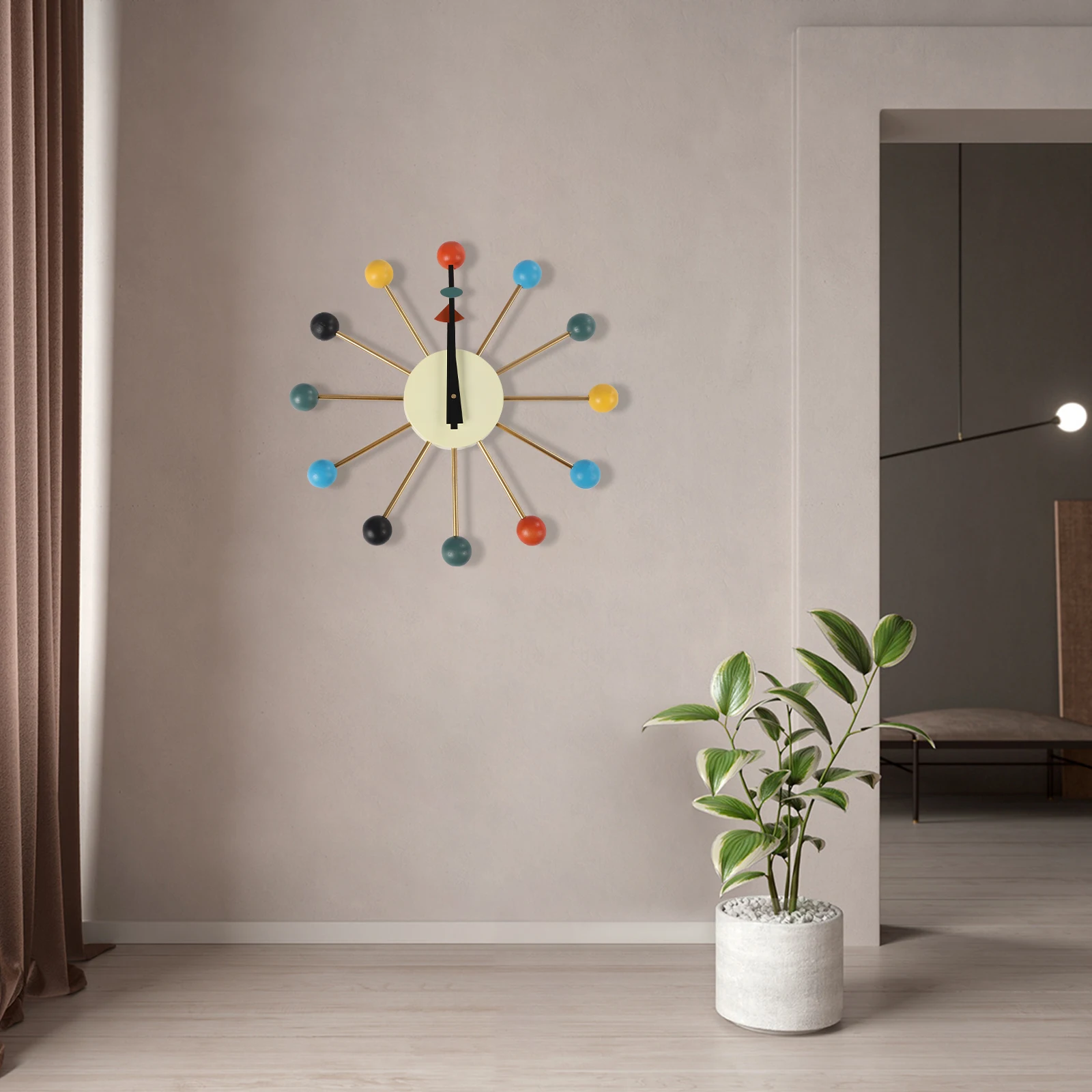 Wood Ball Wall Clock 20inch George Nelson Mid Century Modern Living Room Decor Wall Clock Multicolor
Wood Ball Wall Clock 20inch George Nelson Mid Century Modern Living Room Decor Wall Clock Multicolor