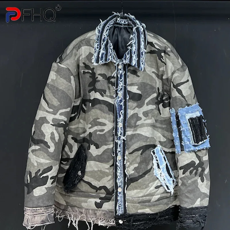 PFHQ Winter Thick Warm Men's Padded Coat Fashion Denim Patchwork Camouflage Niche Handsome Advanced Down Cotton Jackets 21Z3598
PFHQ Winter Thick Warm Men's Padded Coat Fashion Denim Patchwork Camouflage Niche Handsome Advanced Down Cotton Jackets 21Z3598