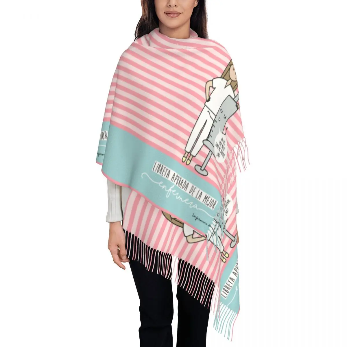 Female Large Cartoon Ladies Nurse Doctor Printed Scarves Women Winter Fall Soft Warm Tassel Shawl Wrap Scarf
Female Large Cartoon Ladies Nurse Doctor Printed Scarves Women Winter Fall Soft Warm Tassel Shawl Wrap Scarf