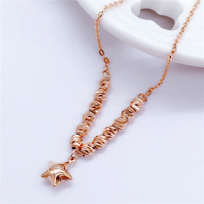 585 Purple Gold Necklace for Woman Glossy Star Pendant Light Luxury Three-dimensional Design 14K Rose Gold New Jewelry
585 Purple Gold Necklace for Woman Glossy Star Pendant Light Luxury Three-dimensional Design 14K Rose Gold New Jewelry