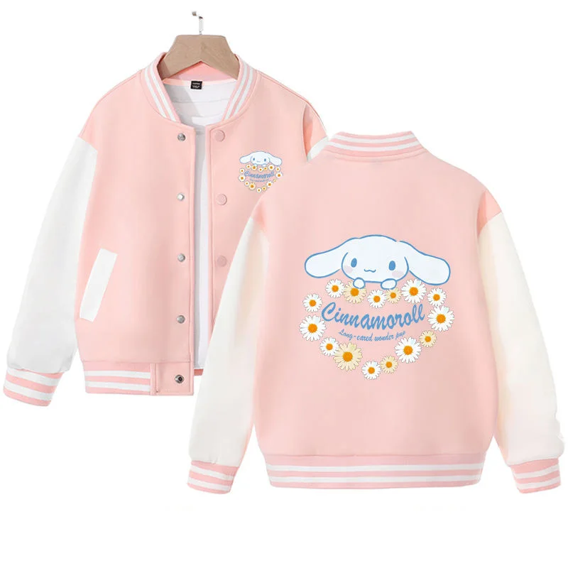 Sanrio Cinnamoroll мультфильм пальто для девочек весна и осень новая свободная спортивная куртка, детская бейсбольная куртка, Детское пальто
Sanrio Cinnamoroll мультфильм пальто для девочек весна и осень новая свободная спортивная куртка, детская бейсбольная куртка, Детское пальто