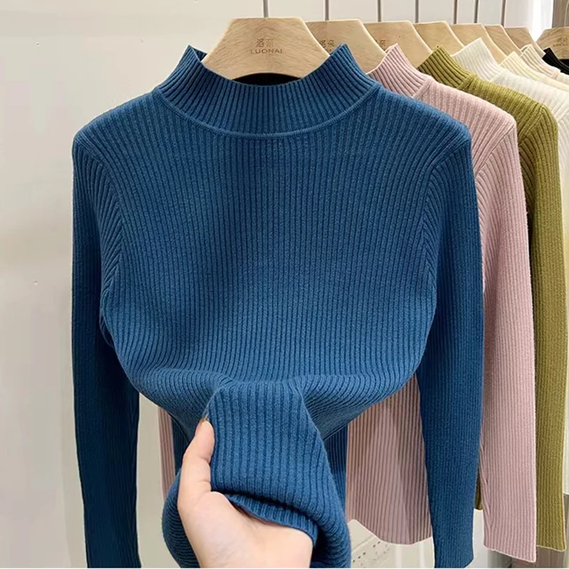 Autumn Mock Neck Knitted Sweater Pullover Women Long Sleeve Top Sweaters Woman Clothes Female Casual Streetwear Womens Clothing
Autumn Mock Neck Knitted Sweater Pullover Women Long Sleeve Top Sweaters Woman Clothes Female Casual Streetwear Womens Clothing