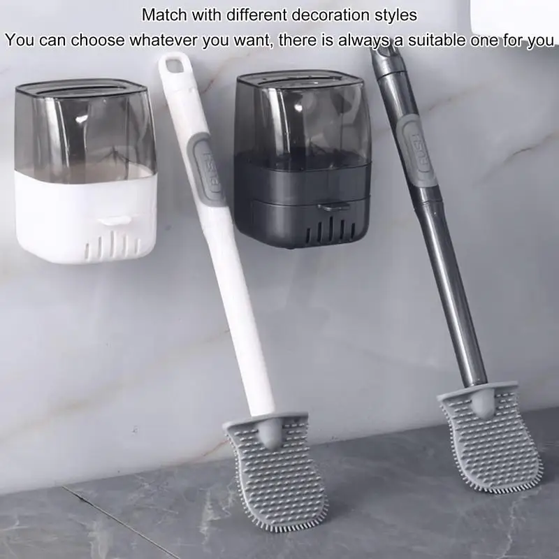 Toilet Brush Hanging Silicone Cleaner Long Handle Flexible Wall Mount Scrubber Quick Drying Holder Dispenser Bathroom Accessory
Toilet Brush Hanging Silicone Cleaner Long Handle Flexible Wall Mount Scrubber Quick Drying Holder Dispenser Bathroom Accessory