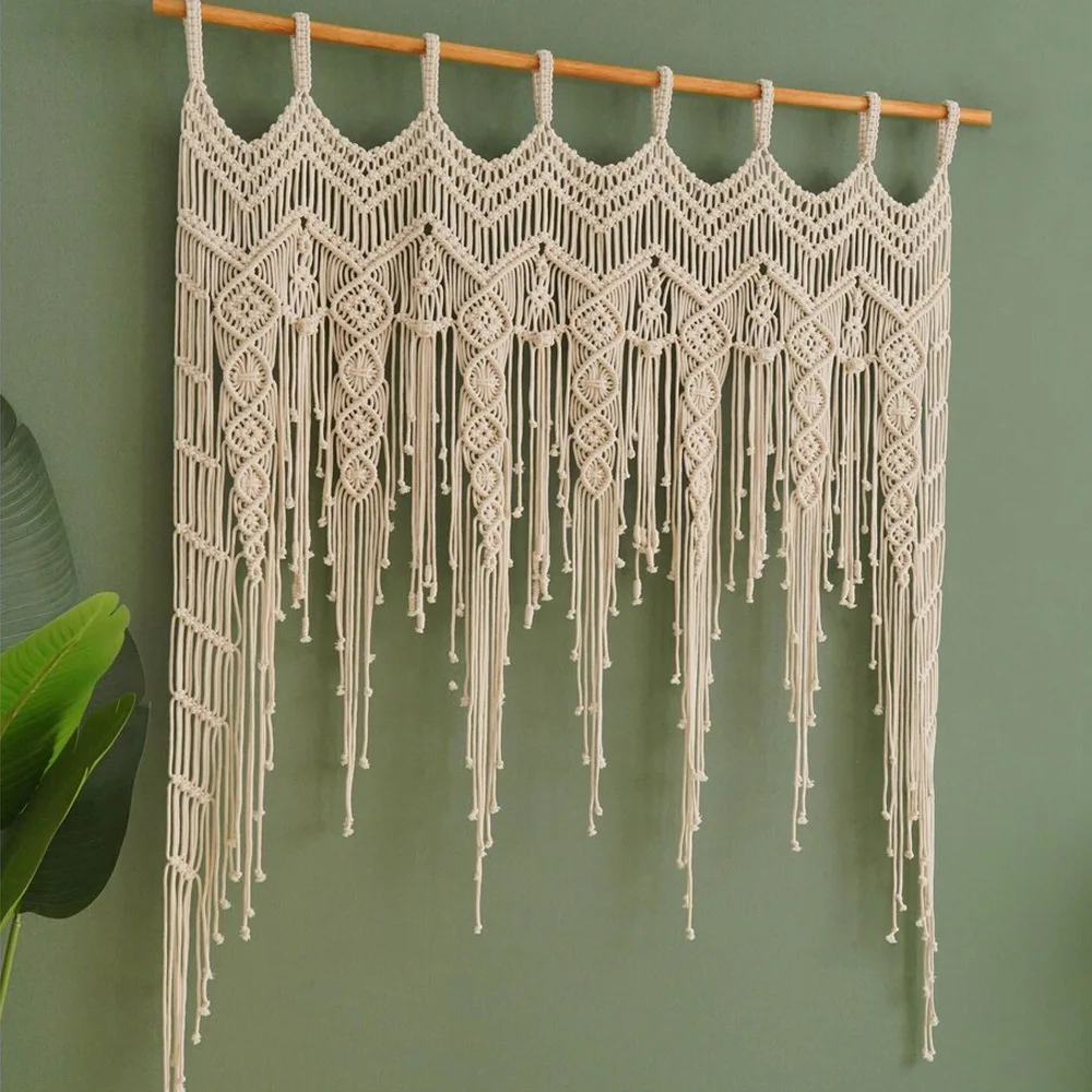 Boho Nursery Macrame Wall Art - Handwoven Cotton Tapestry with Tassels 4 Se66c9aa9c7e0471ba89273a0e1e8f94cc
