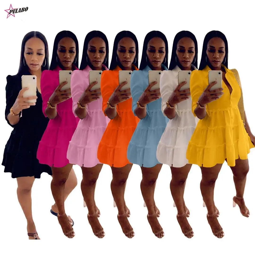 PULABO Solid Ruffles Shirt Dress Women Streetwear Half Sleeve Buttons Up High Waist Mini Dress Summer Casual Party Dresses Plus
PULABO Solid Ruffles Shirt Dress Women Streetwear Half Sleeve Buttons Up High Waist Mini Dress Summer Casual Party Dresses Plus