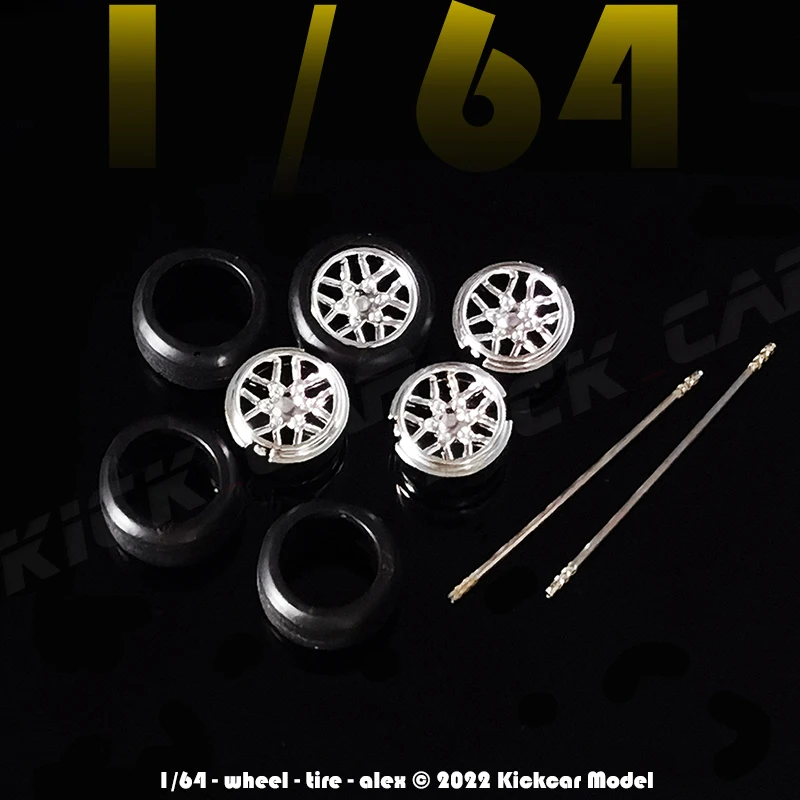 

1/64 ABS Wheels with Rubber Tire Set For Hotwheels Single Shaft Diecast Model Car Modified Parts Sports Vehicle Toys Tomica