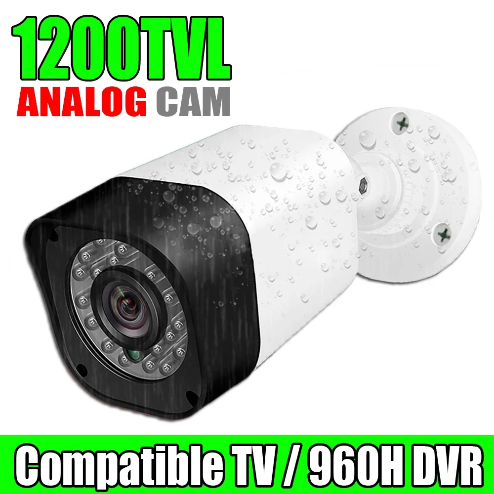 

1200TVL Mini Hd Security Cctv Camera In/outdoor Night Vision Ircut Analog Cvbs For Home Compatible Tv Monitoring Waterproof Ip66