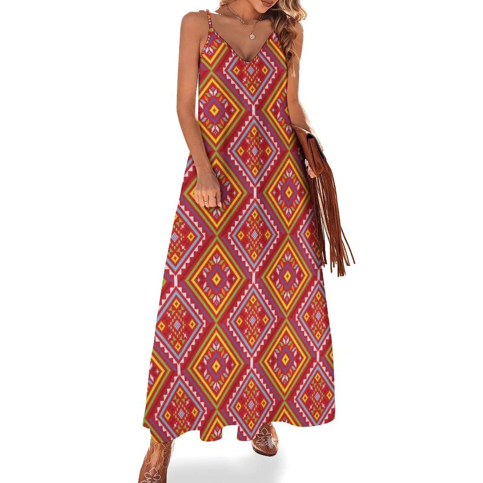 

Ethnic Filipino Tribal Pattern - Yakan 1 Sleeveless Dress birthday dress summer dresses women 2024