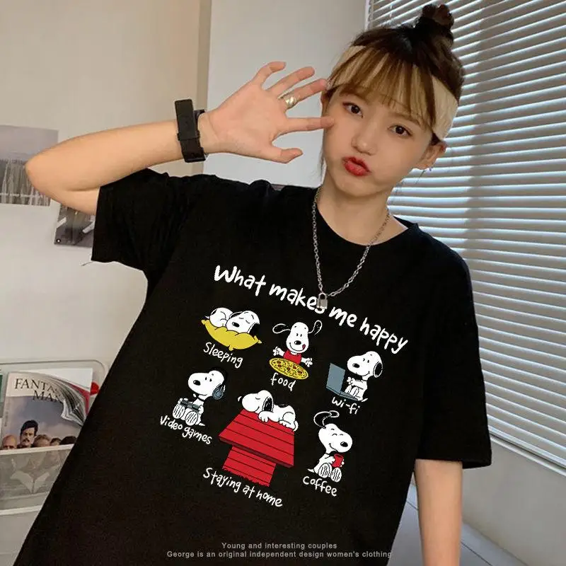 Kawaii Snoopy аниме мультфильм Милая периферийная футболка с коротким рукавом Свободная Повседневная летняя универсальная модель
Kawaii Snoopy аниме мультфильм Милая периферийная футболка с коротким рукавом Свободная Повседневная летняя универсальная модель
