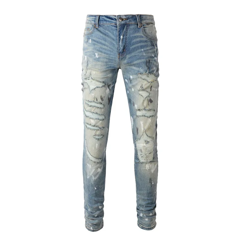 Men's Jeans Color Block Custom Distressed Skinny Pleated Denim Tapered Pants for Man 2023 New Fashion
Men's Jeans Color Block Custom Distressed Skinny Pleated Denim Tapered Pants for Man 2023 New Fashion