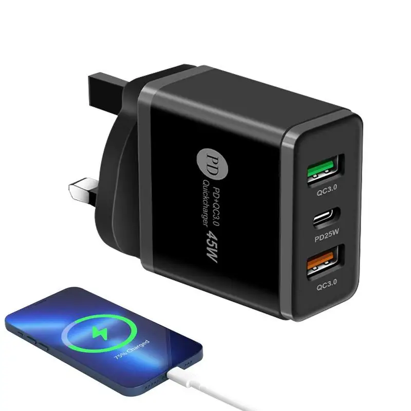 Charging Blocks Fast Charge 45W Quick Charge 3 PortCharger Type C USB QC3.0 Wall Charger Adapter Adaptive Charging Block
Charging Blocks Fast Charge 45W Quick Charge 3 PortCharger Type C USB QC3.0 Wall Charger Adapter Adaptive Charging Block