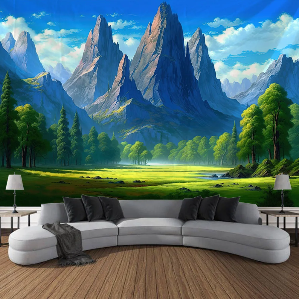 Landscape oil painting printed tapestry home wall decoration Bohemian Dream Forest hanging on the wall for indoor art decoration
Landscape oil painting printed tapestry home wall decoration Bohemian Dream Forest hanging on the wall for indoor art decoration