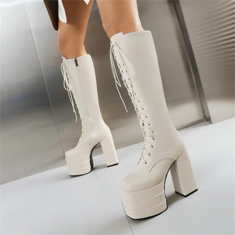 Women Knee High Boots 2023 Cross Tied Lace Up with Zip Thick High-Heel Platform Long Gothic Punk High Heel Boots 46 Dropshopping
Women Knee High Boots 2023 Cross Tied Lace Up with Zip Thick High-Heel Platform Long Gothic Punk High Heel Boots 46 Dropshopping
