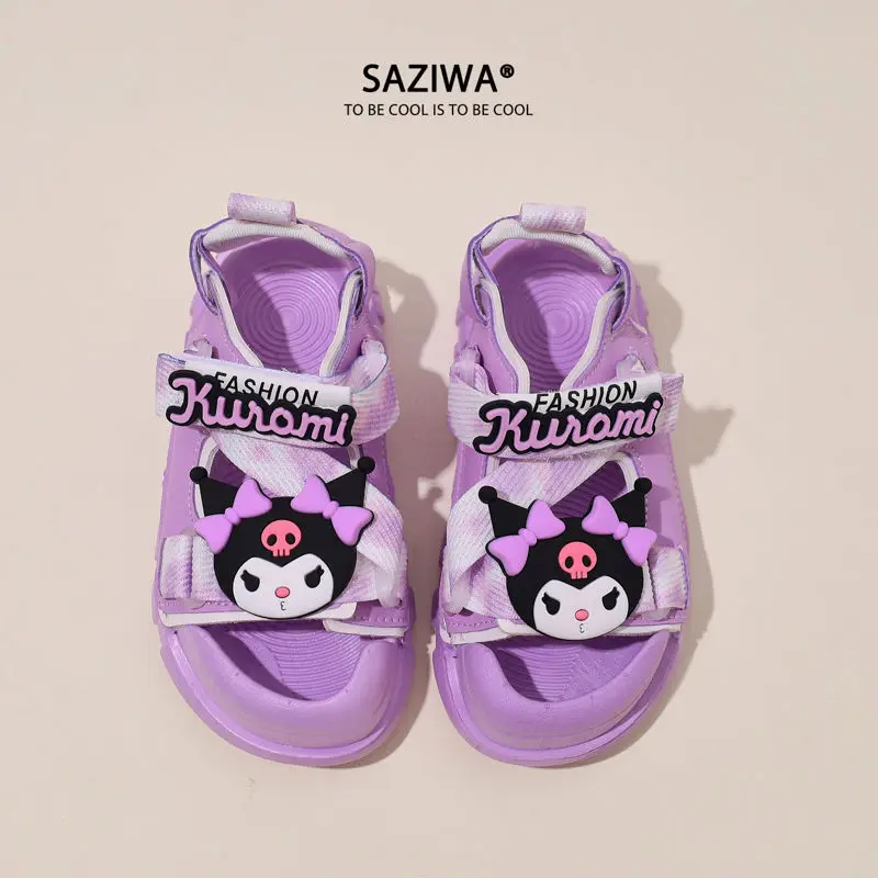 Сандалии для девочек Sanrio Kuromi, милые босоножки с аниме куклой, летняя пляжная обувь с милым мультяшным рисунком Баотоу, подарок для детей, 2024
Сандалии для девочек Sanrio Kuromi, милые босоножки с аниме куклой, летняя пляжная обувь с милым мультяшным рисунком Баотоу, подарок для детей, 2024