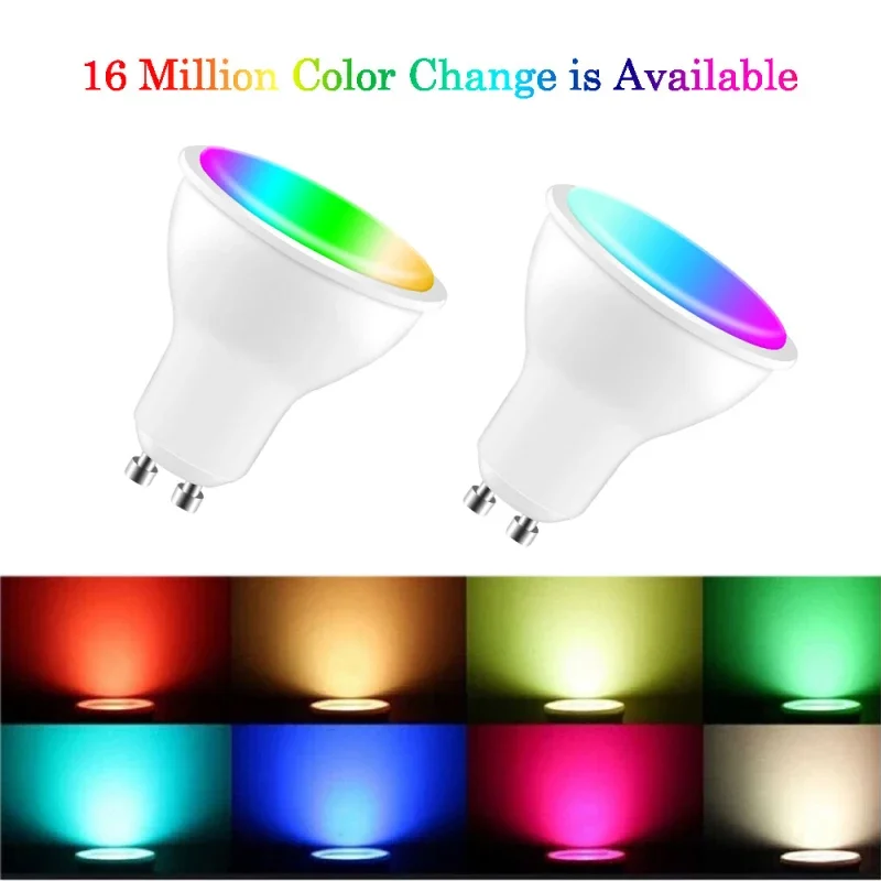 

TUYA Zigbee Smart GU10 Light Bulb Spotlight RGB+CCT 100-240V 5W Dimmable LED Light Bulb Voice Control Compatibl Alexa Google Hom