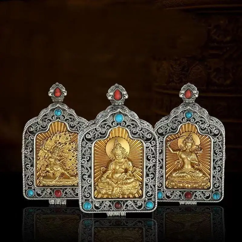 New Tibetan Silk Hollow Yellow God of Wealth Gawu Box Hand Manjushri Bodhisattva Ethnic Style Pendant
New Tibetan Silk Hollow Yellow God of Wealth Gawu Box Hand Manjushri Bodhisattva Ethnic Style Pendant