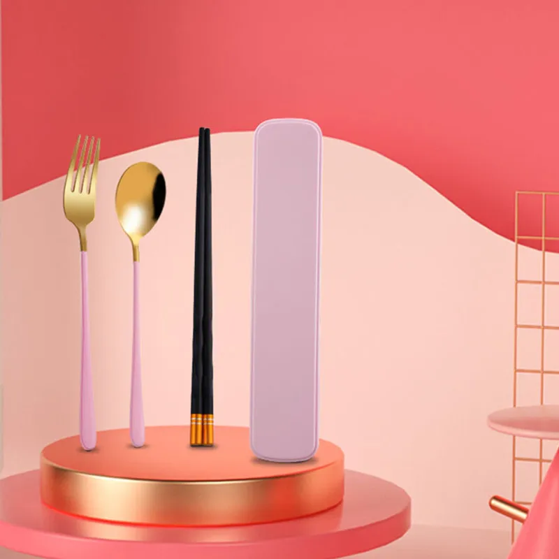 3PCS Stainless Steel Gold Portable Tableware Box Bag Camping Cookware Set Fork Spoon Chopstick Cute Kitchen Utensils Cutlery
3PCS Stainless Steel Gold Portable Tableware Box Bag Camping Cookware Set Fork Spoon Chopstick Cute Kitchen Utensils Cutlery
