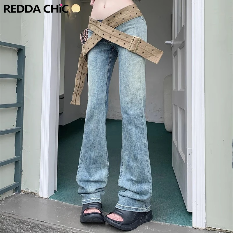 REDDACHiC Vintage Low Waist Flare Jeans for Women Canvas Cross-over Belts Denim Bootcut Pants Trousers 90s Retro Y2k Streetwear
REDDACHiC Vintage Low Waist Flare Jeans for Women Canvas Cross-over Belts Denim Bootcut Pants Trousers 90s Retro Y2k Streetwear