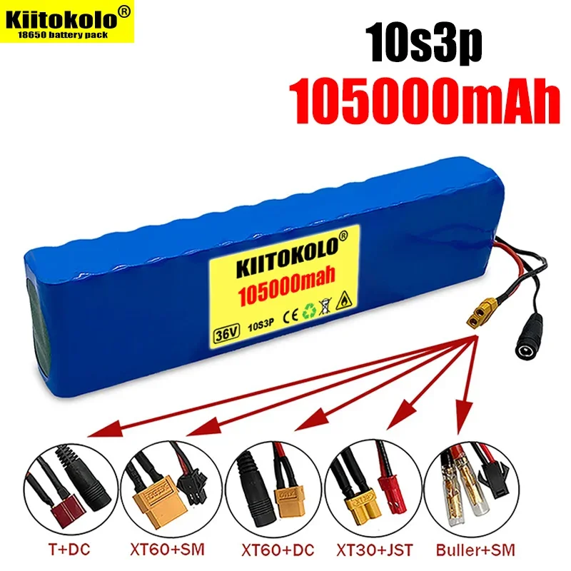 New 36V 105Ah 18650 Rechargeable Lithium Battery Pack 10S3P 1000W Power Modified Bicycle Scooter Electric Vehicle with BMS
New 36V 105Ah 18650 Rechargeable Lithium Battery Pack 10S3P 1000W Power Modified Bicycle Scooter Electric Vehicle with BMS