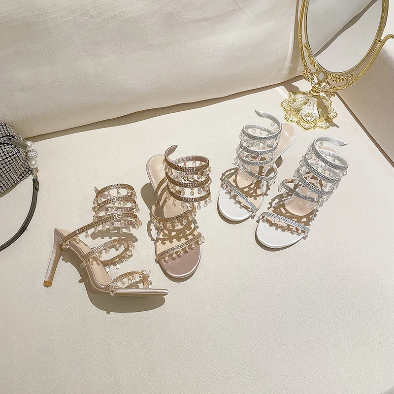 New Summer Women's High-heeled Sandals Snake-shaped Winding Crystal Pendant Rhinestone Strap High Heels
New Summer Women's High-heeled Sandals Snake-shaped Winding Crystal Pendant Rhinestone Strap High Heels