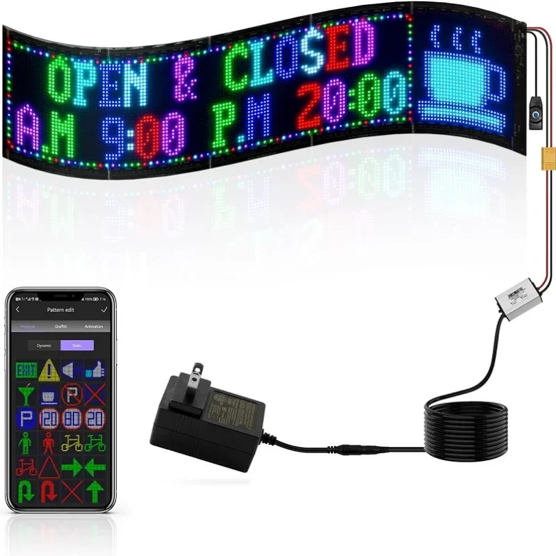 P5 16*64 Pixels Flexible LED Display Panel Car LED Sign APP Control RGB Screen Led Soft Billboard for Car, Bar, KTV
P5 16*64 Pixels Flexible LED Display Panel Car LED Sign APP Control RGB Screen Led Soft Billboard for Car, Bar, KTV